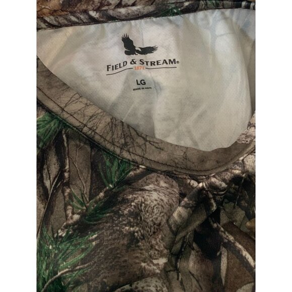 Field & Stream short sleeve mens brown green camouflage tee smart wick Large - Picture 4 of 8